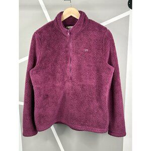 Vineyard Vines High Pile Sherpa Fleece ½ Zip Pullover Women’s M Maroon Cozy